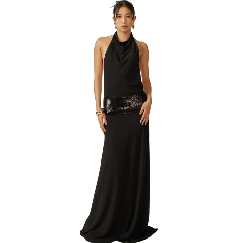 Elegant Sexy Hot Girl Sleeveless Halter Backless High Waist Dress