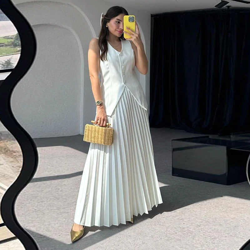 Half-length Dress Elegant Women's Two-piece Suit