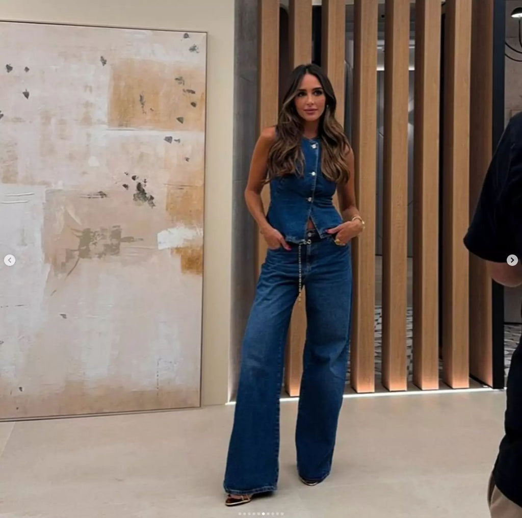 Women's Sleeveless Vest Fashion Wide-leg Suit