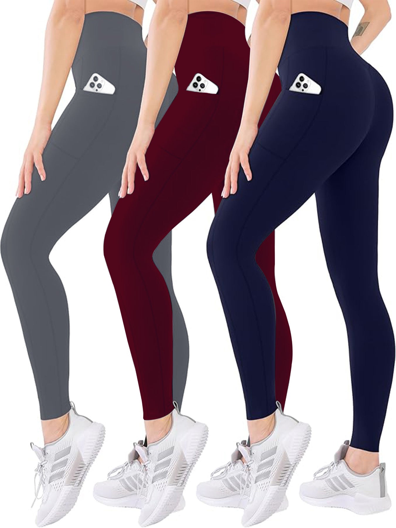 Three Piece Yoga Pants With Pockets