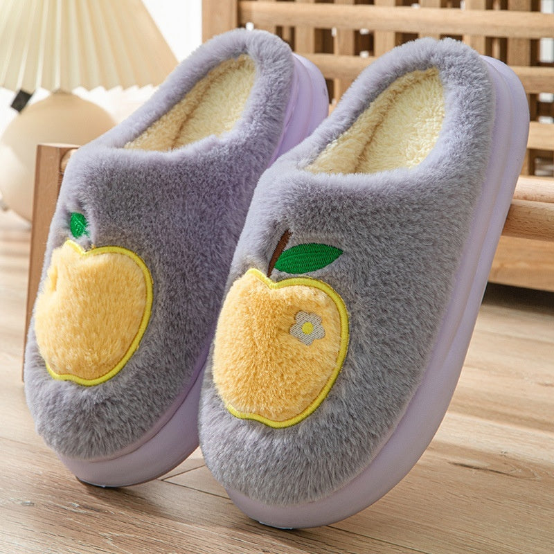 Cotton Slippers Women's Indoor Home Plush Warm Slippers