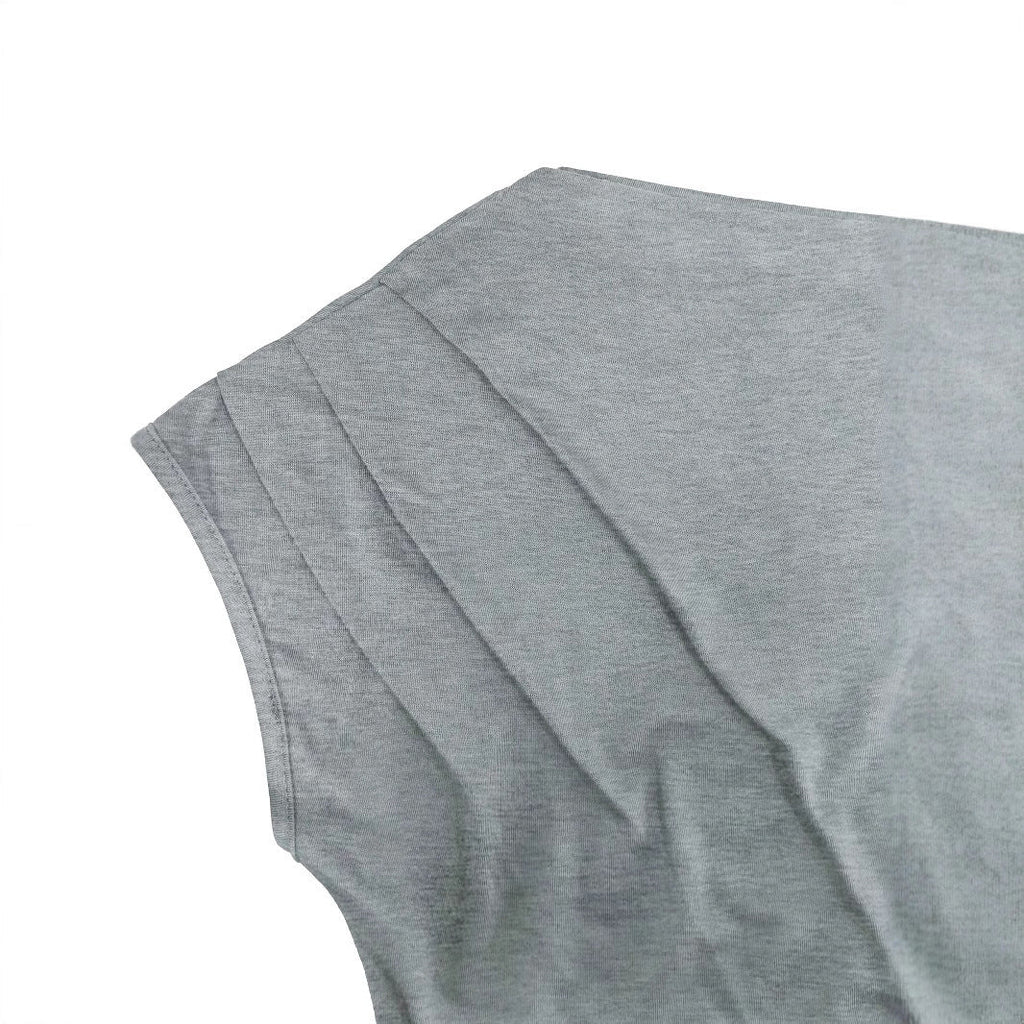 Women's Summer Solid Color Waist Pleat Off Shoulder Short Sleeved T-shirt