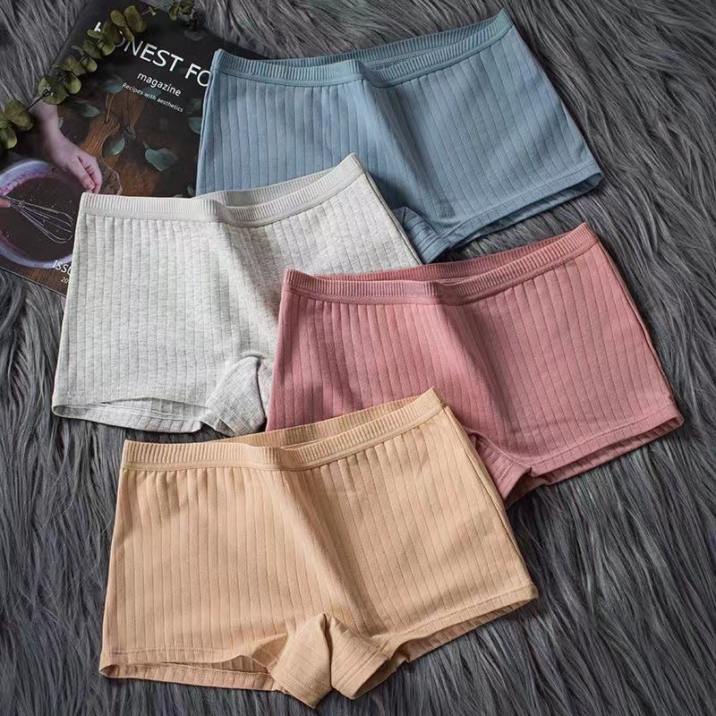 Women's Cotton Boxer Anti-exposure Antibacterial Mid-waist Underwear
