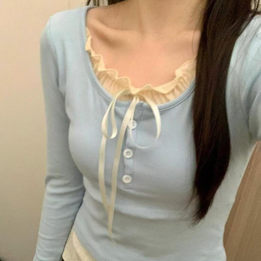 Pure Desire Lace Inner Match Bottoming Shirt