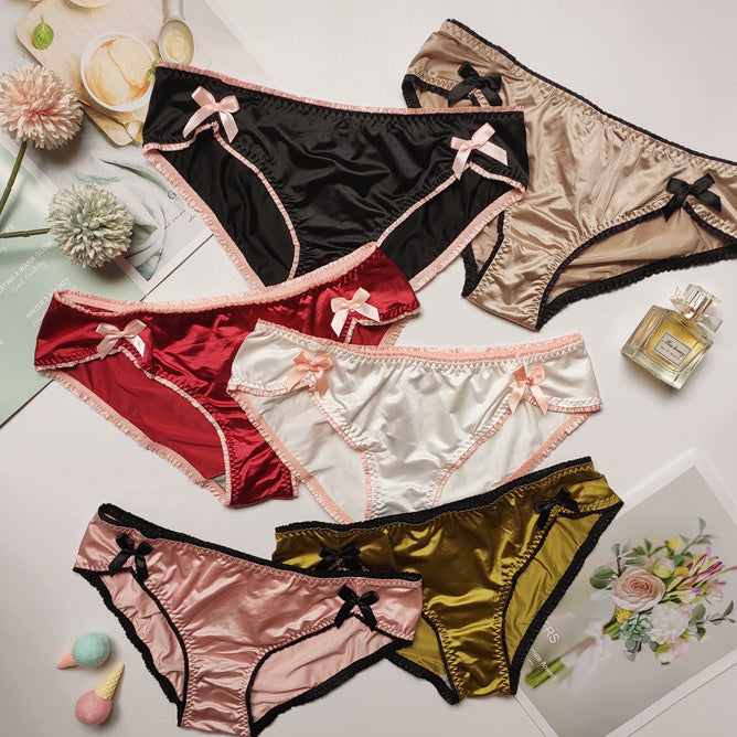 Women's Triangle Low Waist Bow Cute Panties