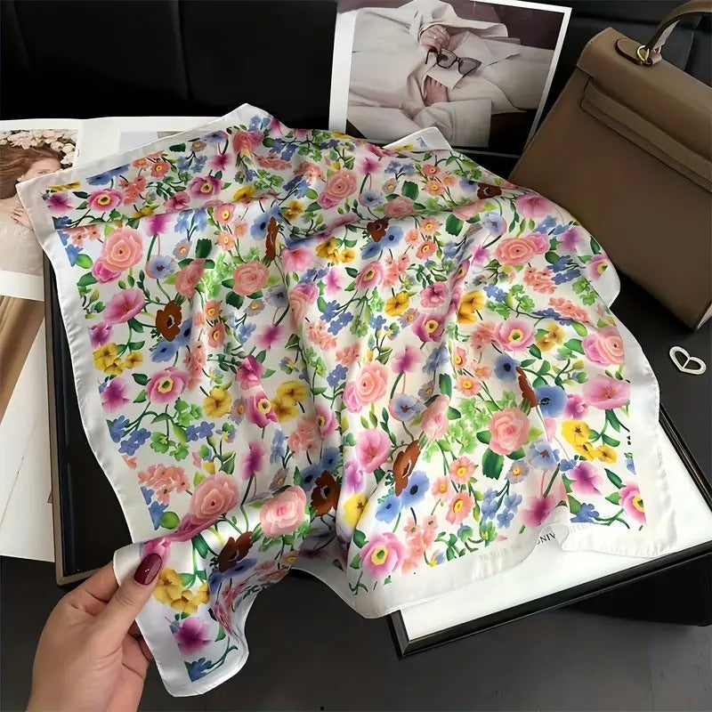 Silk Scarf Square Scarf High Sense Korean Style Fashion All-matching