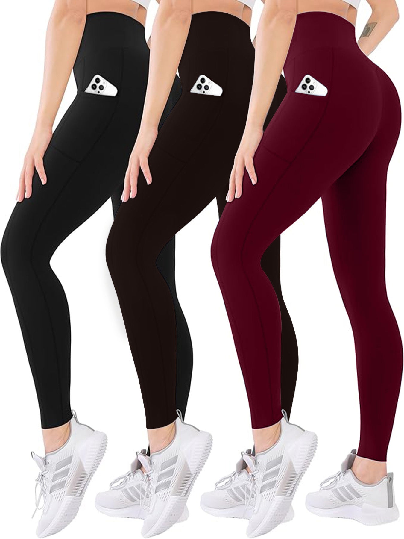 Three Piece Yoga Pants With Pockets