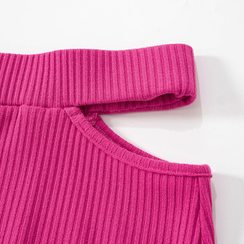 Sunken Stripe Top - Hot Girl Skirt Long Sleeve Set