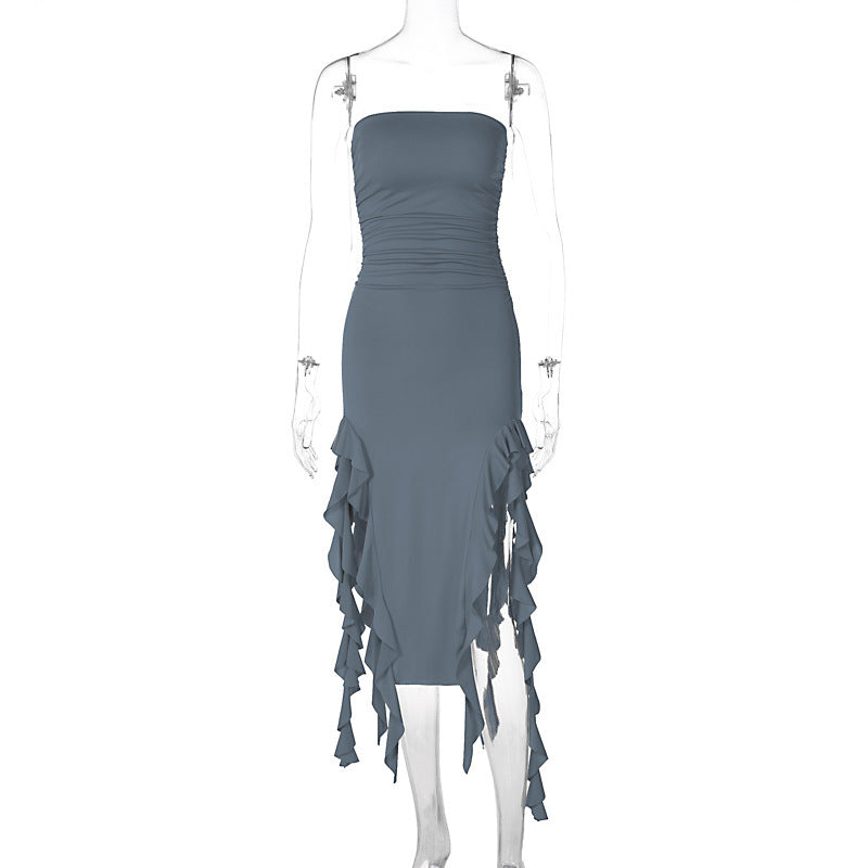 Chest Wrap Irregular Dress