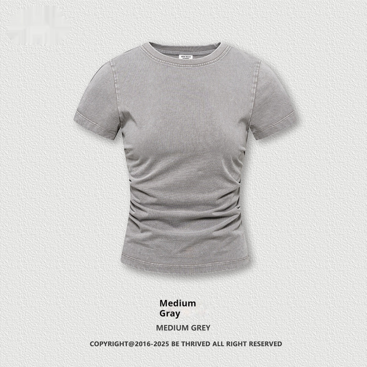 Pleated Nipped Waist Slimming T-shirt