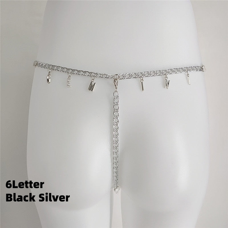 Women Custom Thong With Letter Name Personality G-String Panties Underwear Waist Body Chain Lace Thongs Jewelry Gift