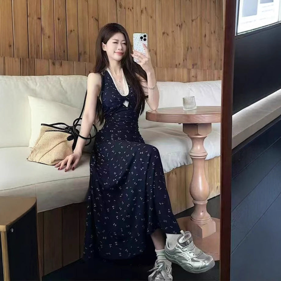 Halter Floral Skirt Dress