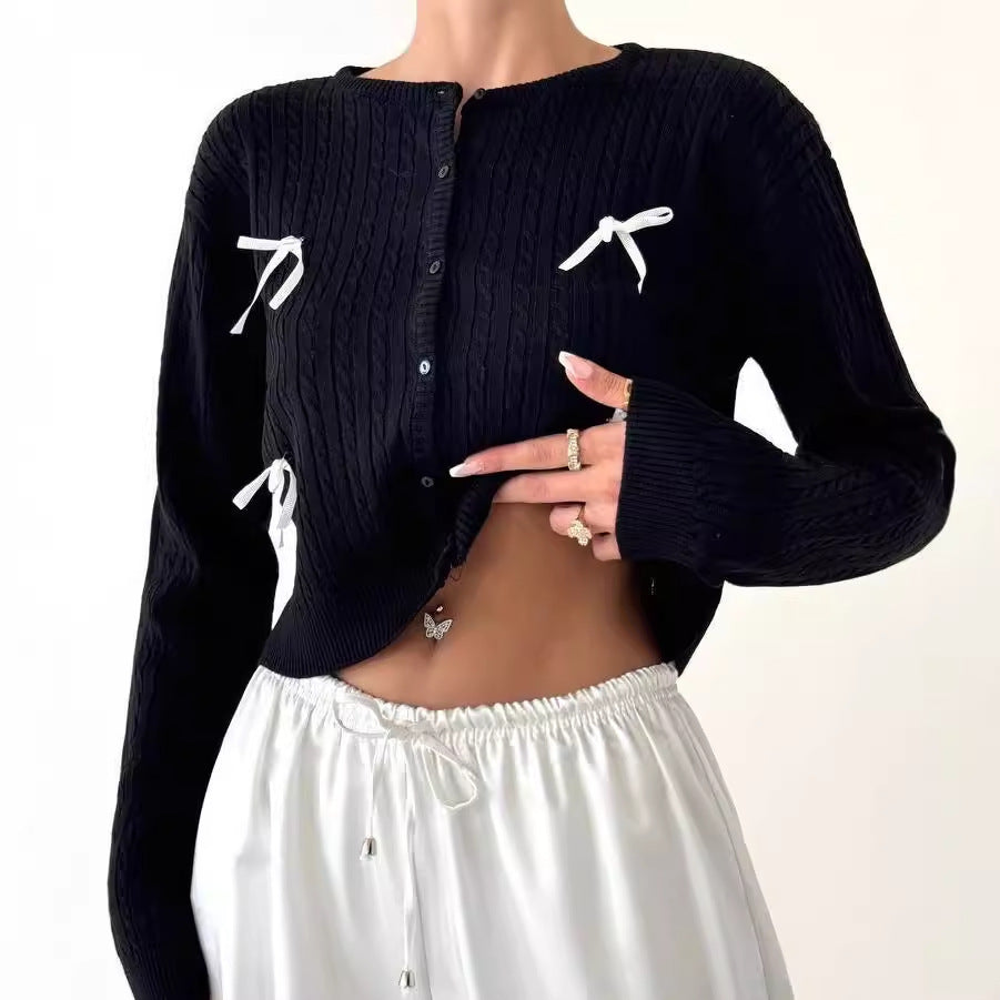 Bow Design Blouse Women's Clothing