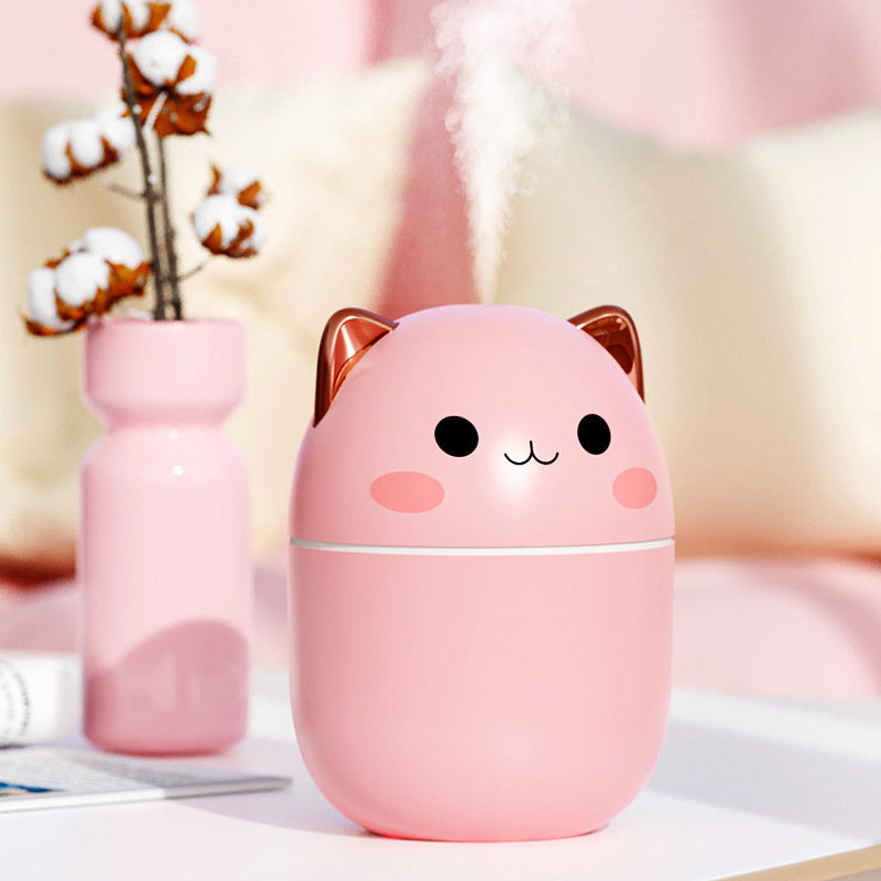 Cute Cat Air Humidifier Ultra-Silent USB Office Household Bedroom Car Aromatherapy Air Purifier With Led Cool Mist Spray