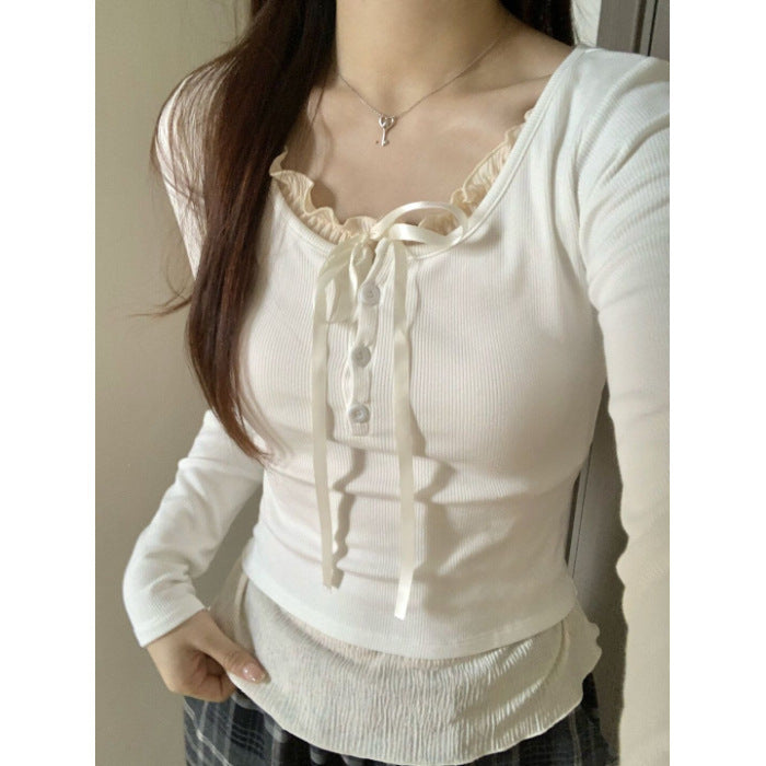Pure Desire Lace Inner Match Bottoming Shirt