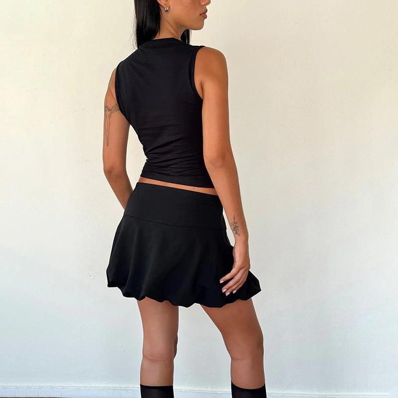 Simple Casual All-match Vest Bow Decorative Top For Women