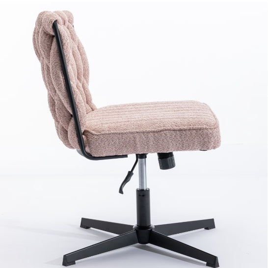 Pink Armless Office Desk Chair No Wheels