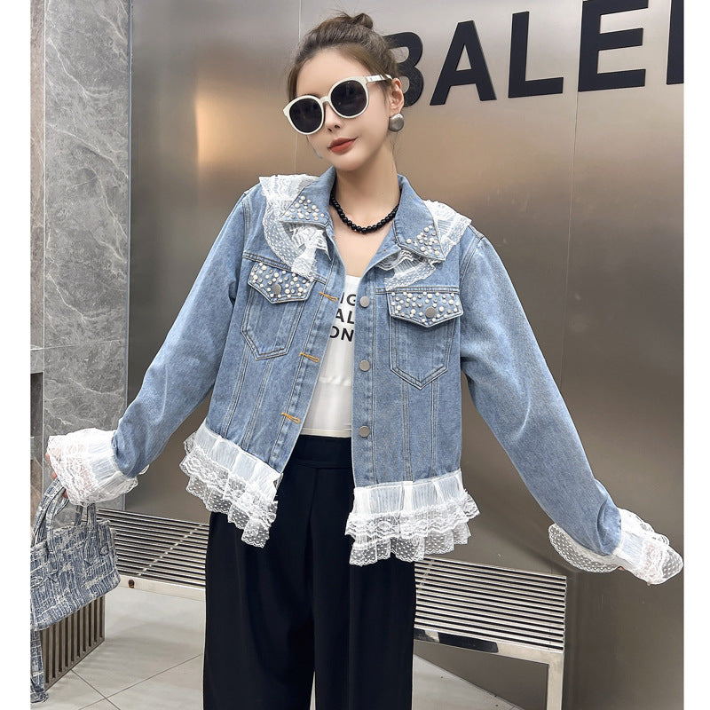 Niche Short Washed Beaded Coat Top