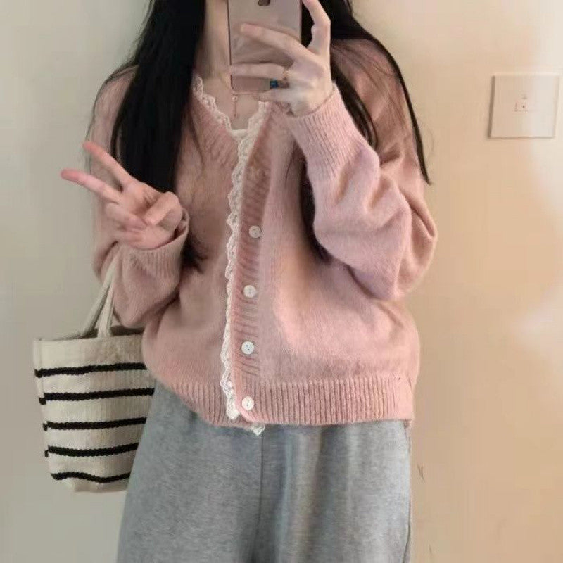 Short Sweater Women's Design Sense Lace Cardigan Coat
