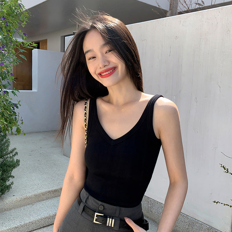 Spring New Cotton Padded Strap Top