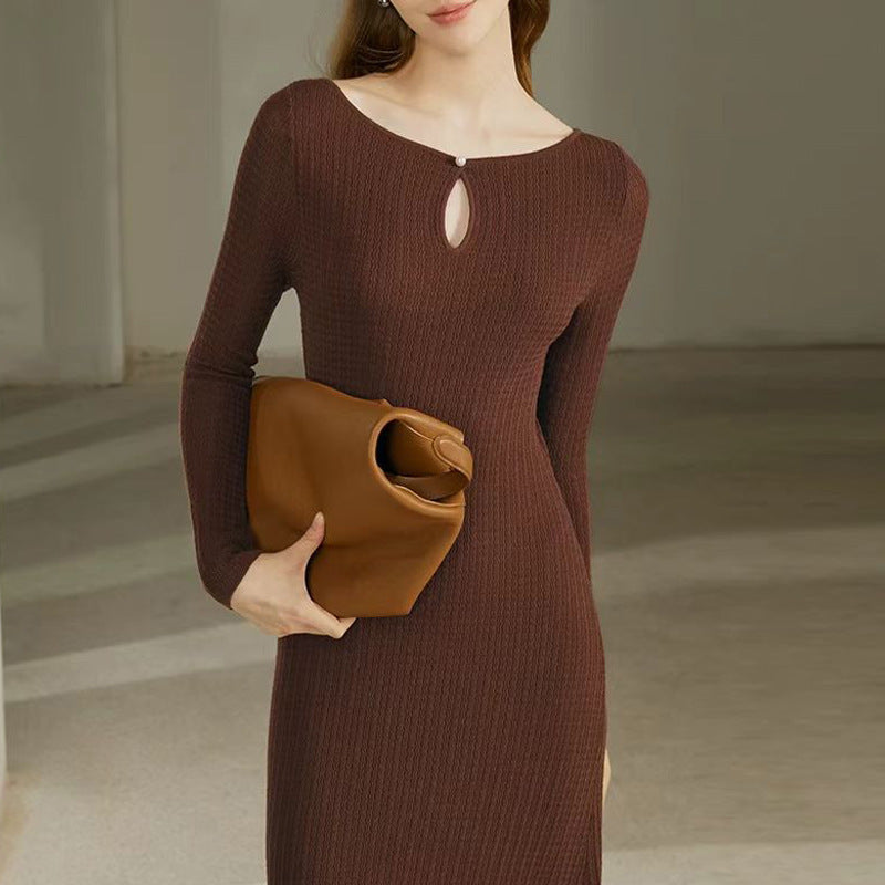 French Water Drop Collar Woolen Skirt Autumn And Winter New Base