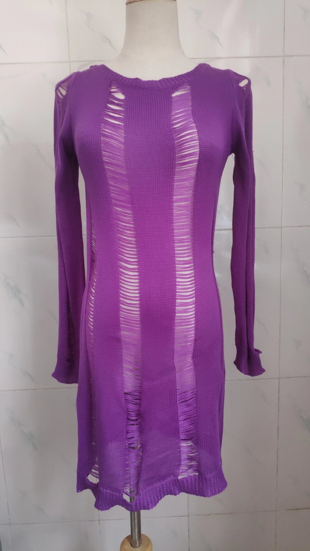 Slim Fit Hollow Long Sleeve Dress Y2K Sexy Backless Hip-hugging Short Dresses Womens Clothing