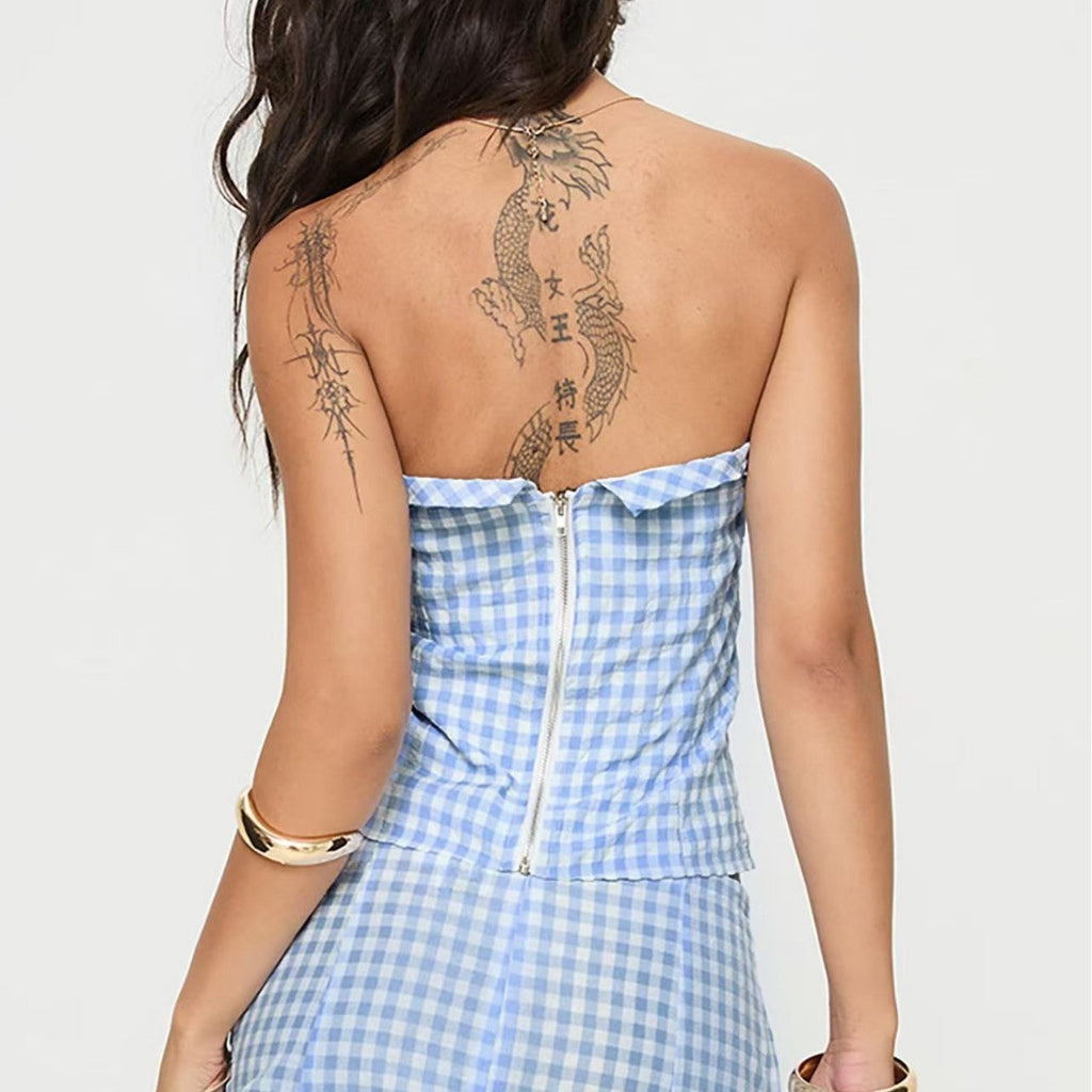 Frontline Backless Suit Plaid