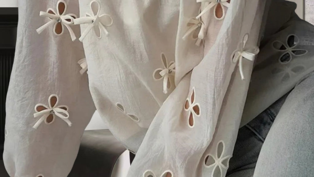 Women's Sling Shirt Hollow Bow Shirt