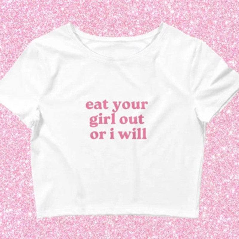 Tight Letter Print T-shirt For Women