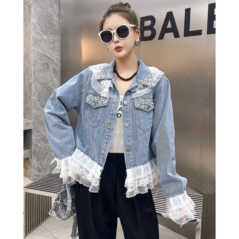 Niche Short Washed Beaded Coat Top