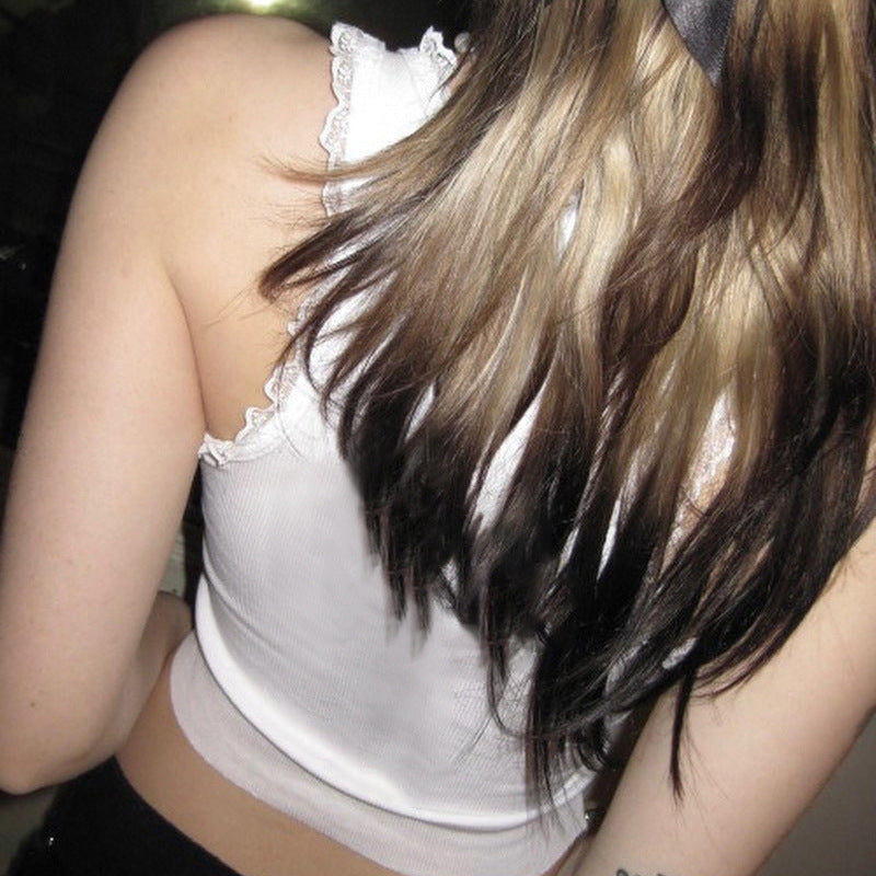 Women's Vintage Lace Bow Metal Top