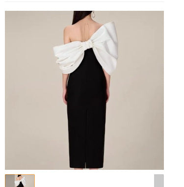 Women's Big Bow Socialite High Waist Sheath Dress