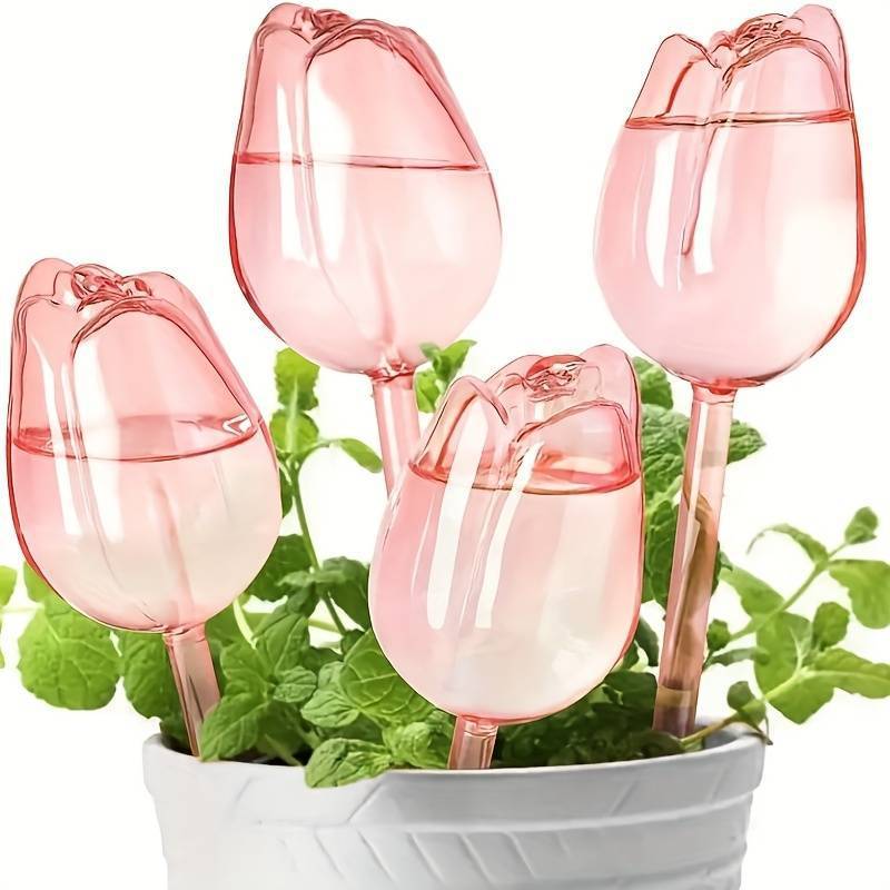 Pink Tulip Plant Watering Balls Suitable For Indoor And Outdoor Plants Automatic Plant Drippers Automatic Watering