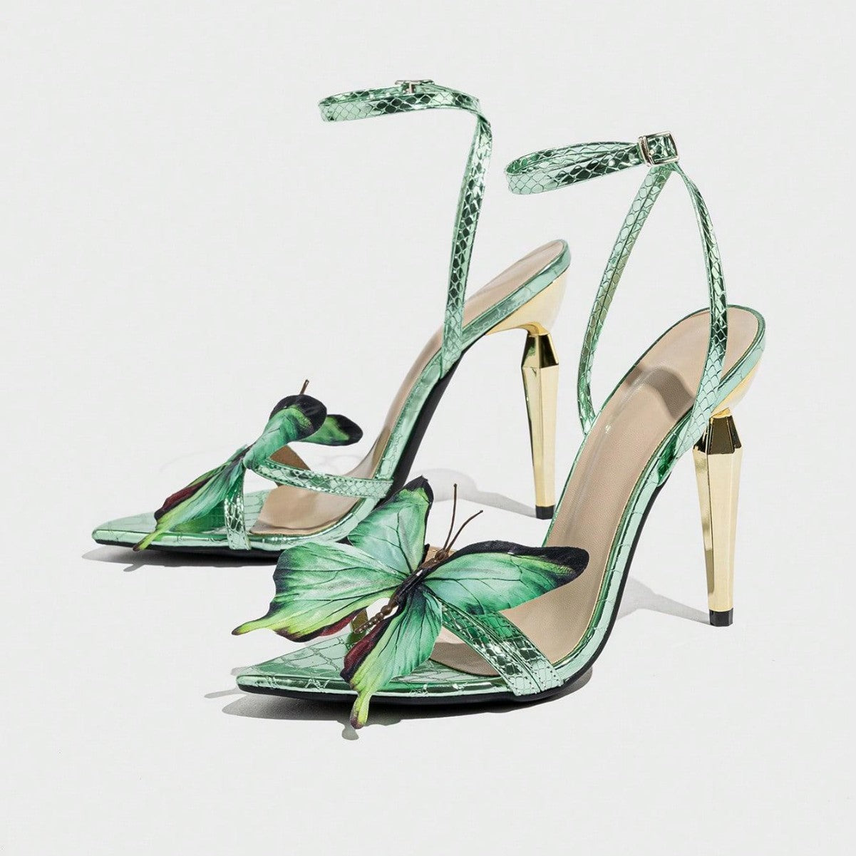 Women's Three-dimensional Butterfly Decorative Stiletto Heel Sandals