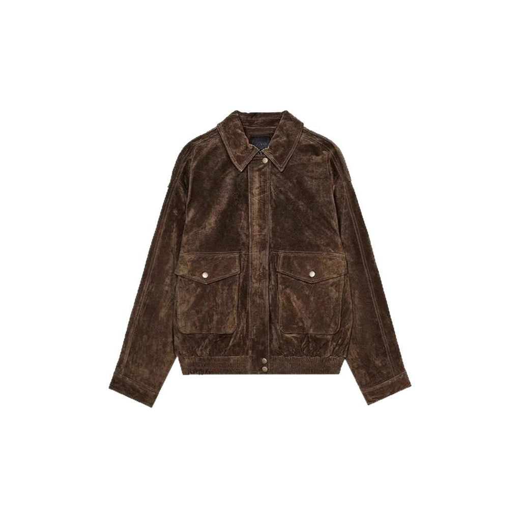 Women's Spring Clothing Personality Retro Suede Fabric Jacket Short Coat