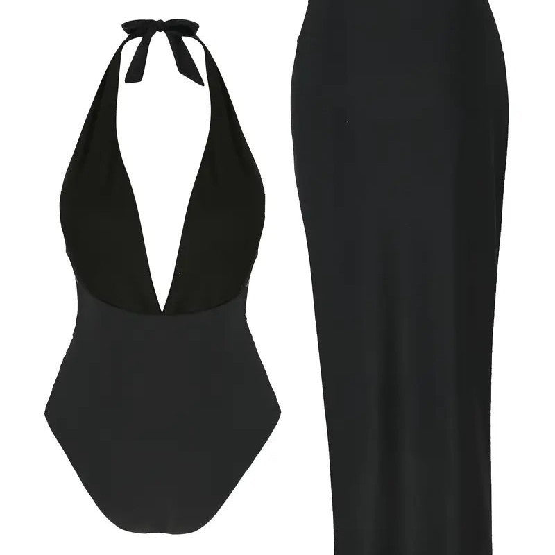 Women's Halter Backless Long Beach Dress