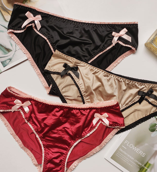 Women's Triangle Low Waist Bow Cute Panties