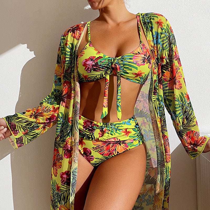 Women's Long Blouse Split Bikini