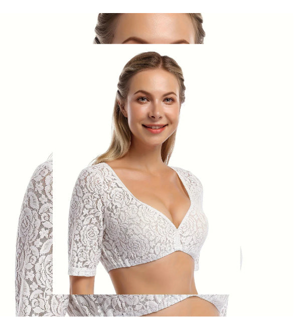 Women's Fashion Lace Stitching Small Shirt Top