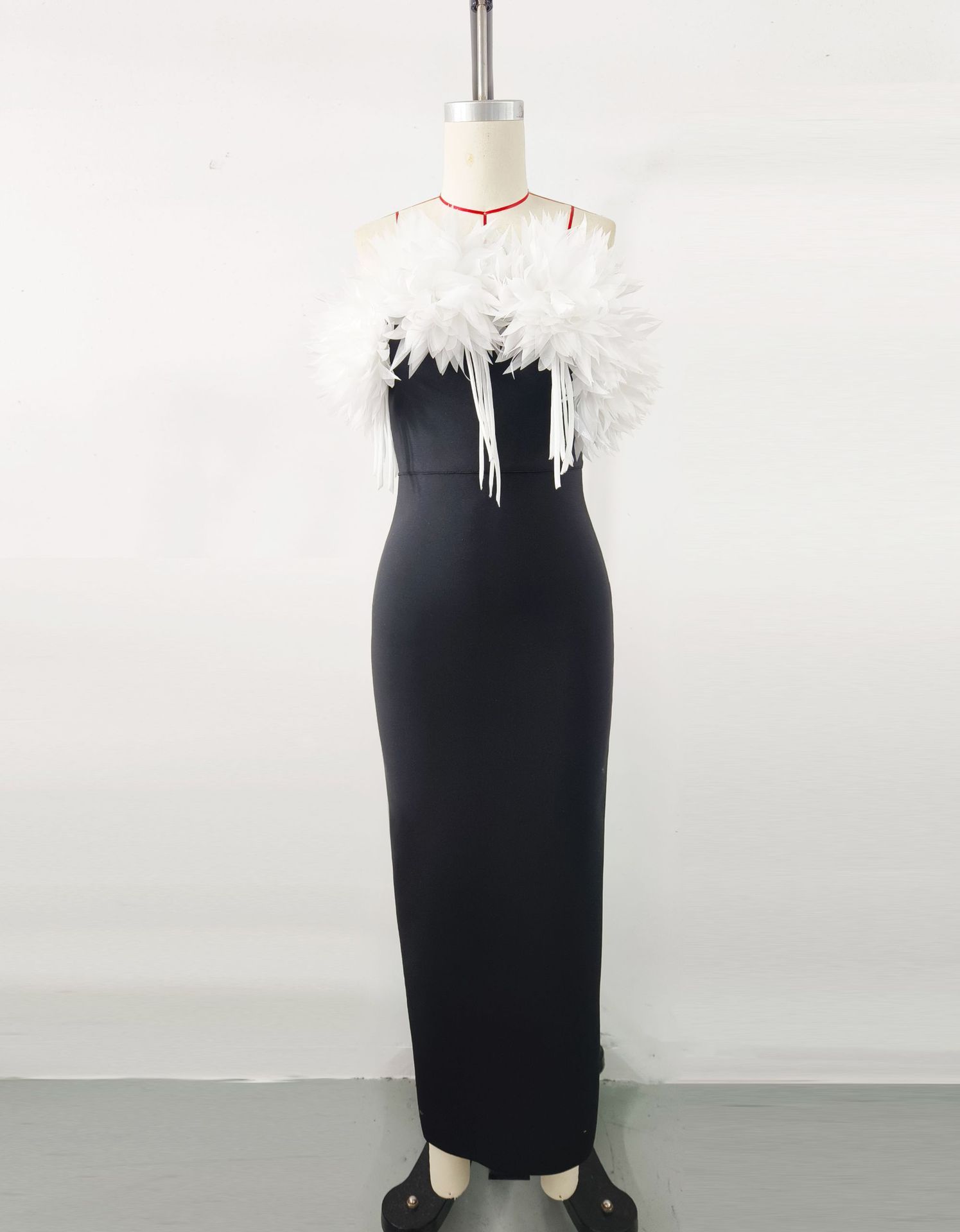 Women Bandage White Elegant Flowers Dress