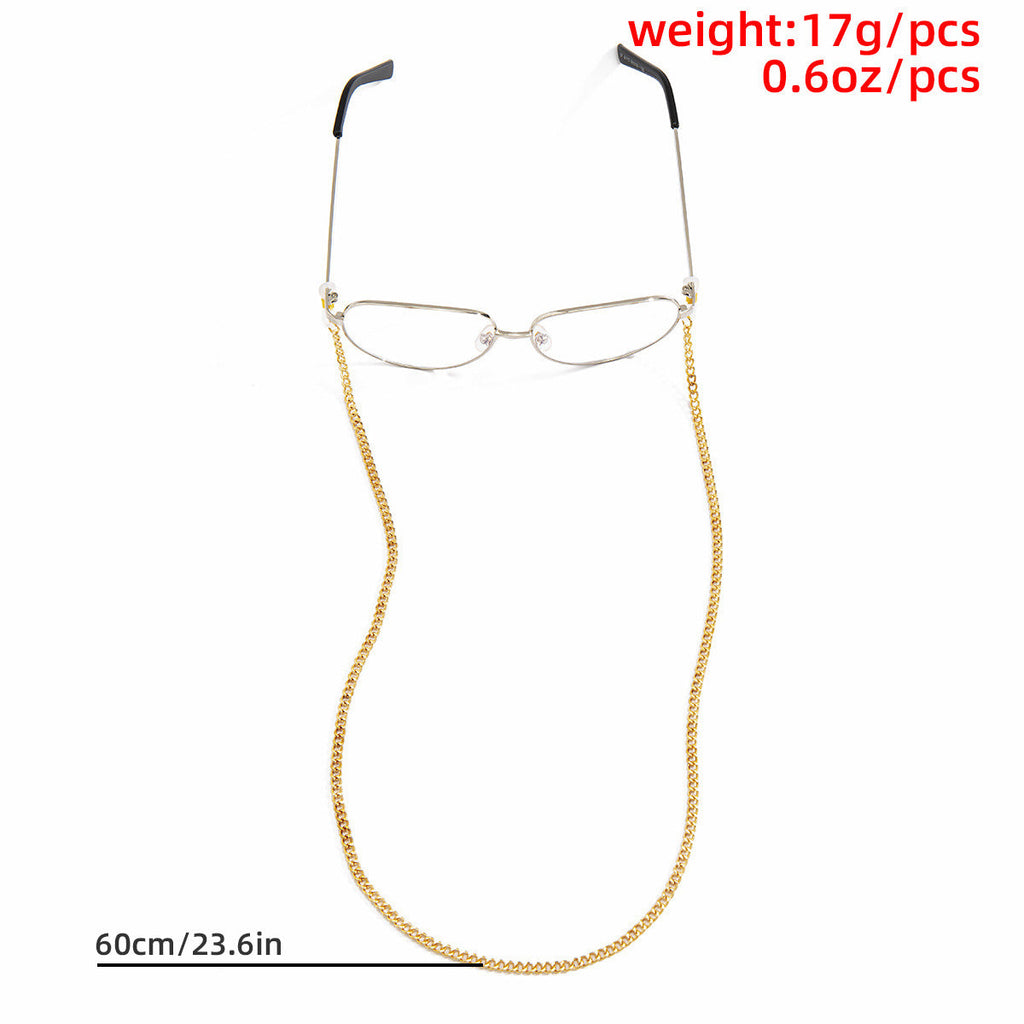 Simple Elegant Metal Chain Eyeglasses Chain Hip Hop Cool Single Layer Lanyard Accessories