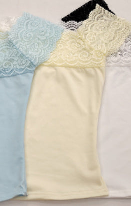 Lace Stitching Exposed Slim Top