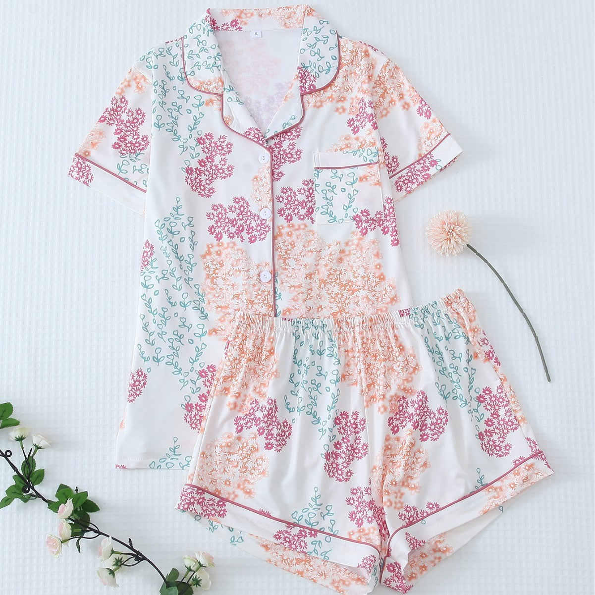 Printed Pajamas Top and Shorts