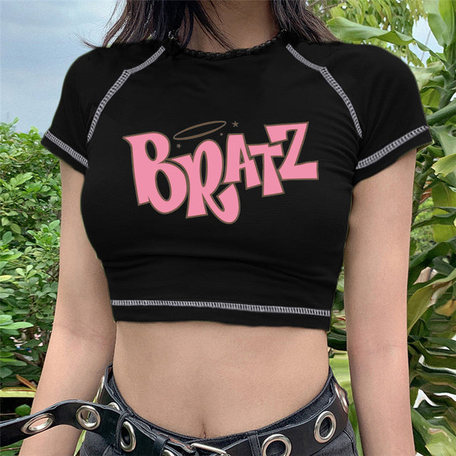 Female Bratz T-shirt Y2k Vintage T-shirt Street Goth T-shirt