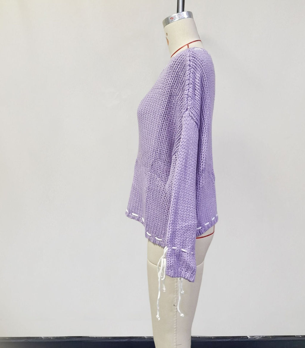 Women Bowknot Pullover Sweater Fashion Y2K Long Sleeve Loose Knitted Top Women's Clothing