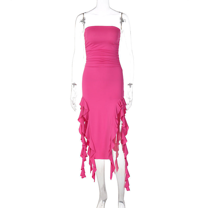 Chest Wrap Irregular Dress