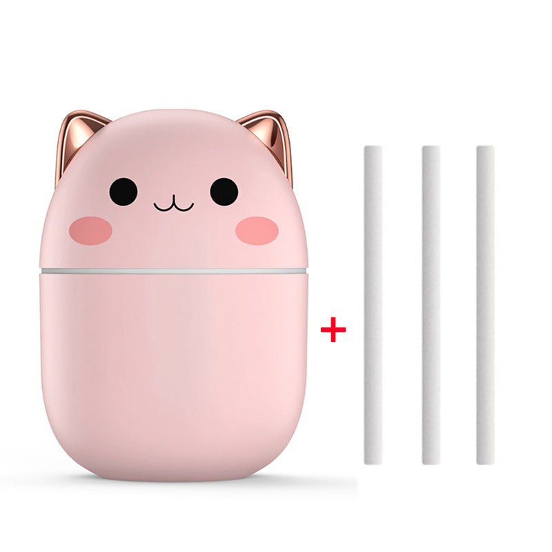 Cute Cat Air Humidifier Ultra-Silent USB Office Household Bedroom Car Aromatherapy Air Purifier With Led Cool Mist Spray