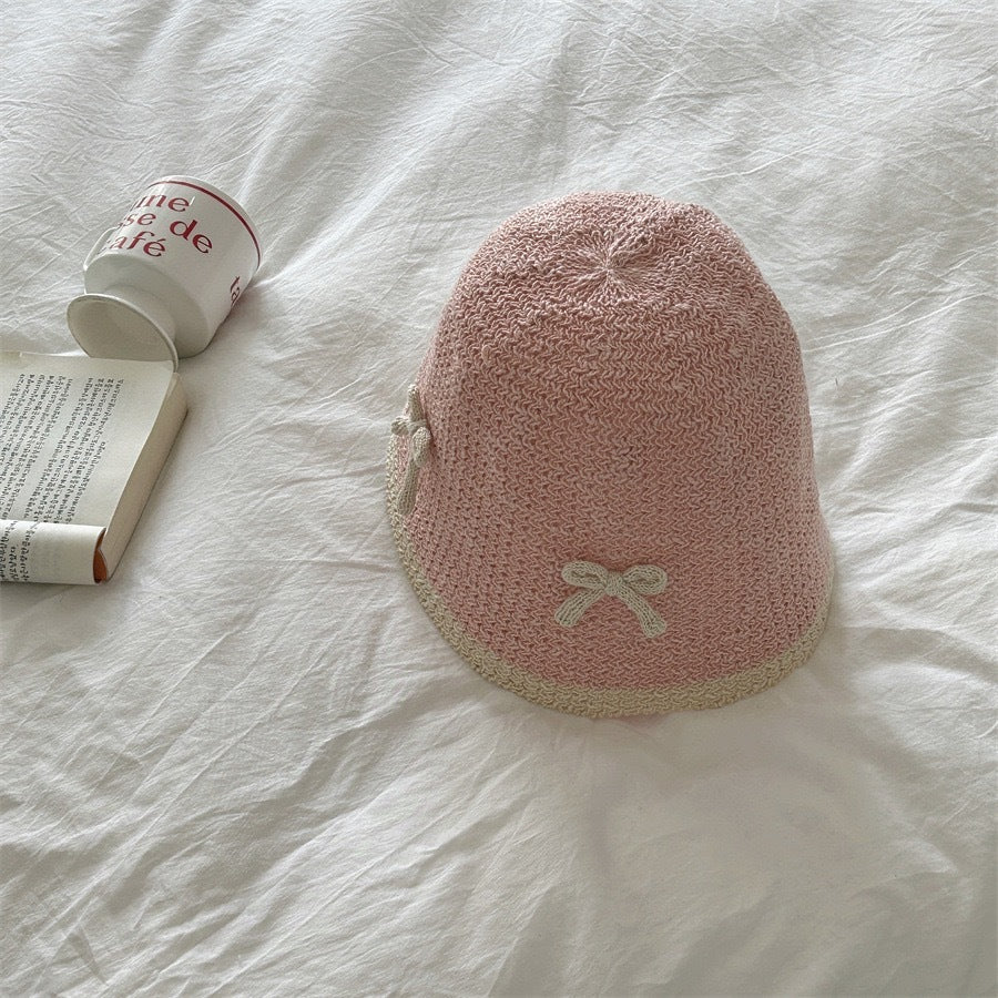 Cute Bow Knitted Fisherman Hat Women