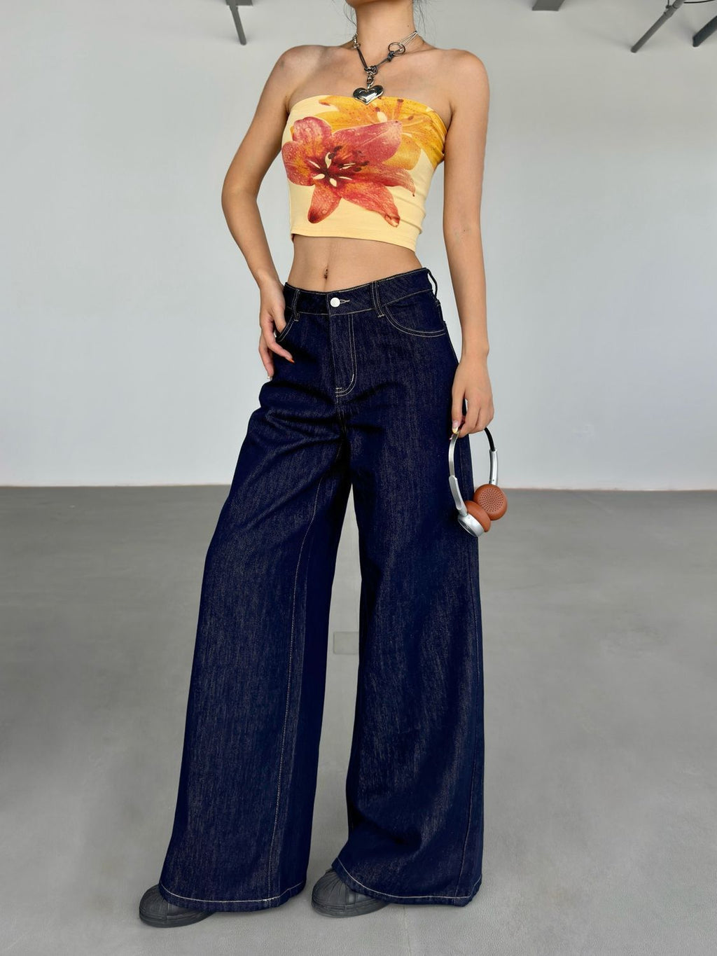 Fashion Retro Wide Leg Jeans For Women