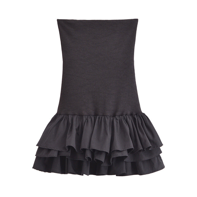 Stitching Tube Top Short Dress